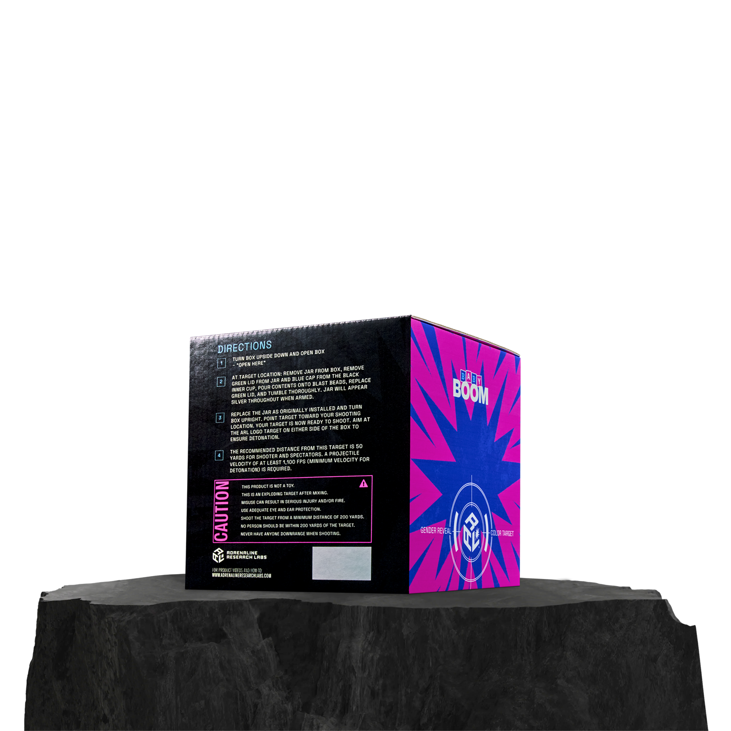 ARL Obliterator Baby Boom Mini: 4 Pound Gender Reveal Exploding Target produces a pink or baby blue explosion upon detonation
