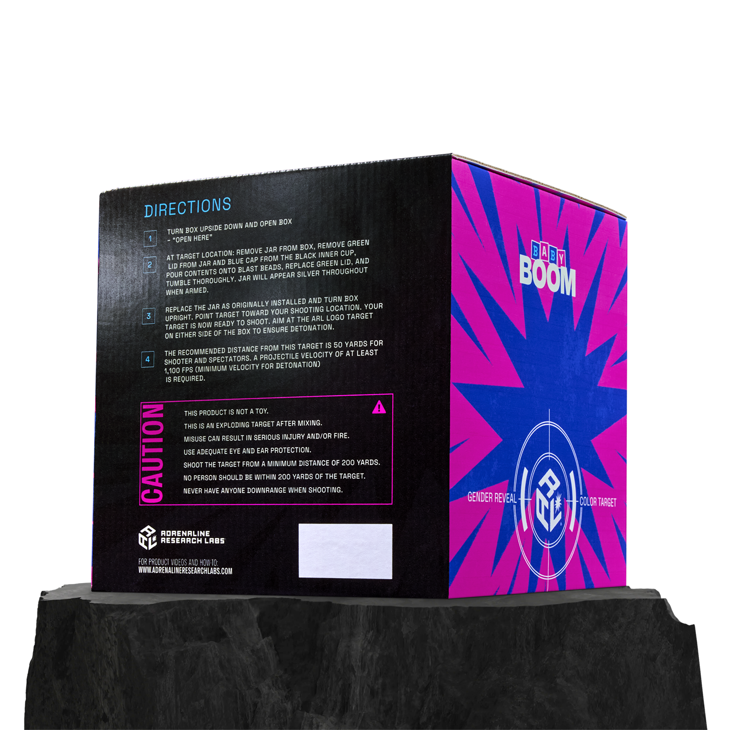 ARL Obliterator Baby Boom: 8 Pound Gender Reveal Exploding Target produces a pink, or baby blue explosion upon detonation