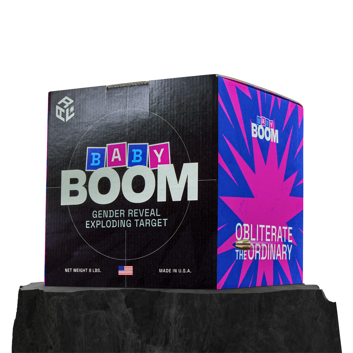 ARL Obliterator Baby Boom: 8 Pound Gender Reveal Exploding Target produces a pink, or baby blue explosion upon detonation