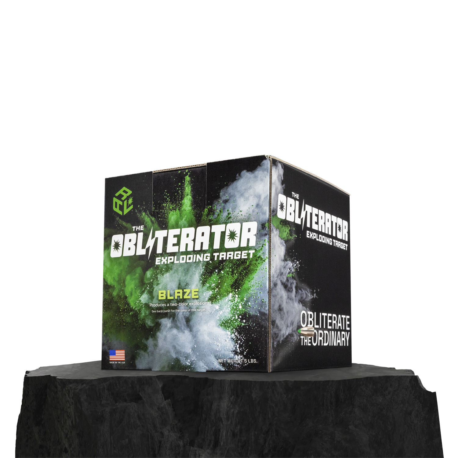 ARL Obliterator Blaze: 5 Pound Exploding Target produces a two color explosion upon detonation