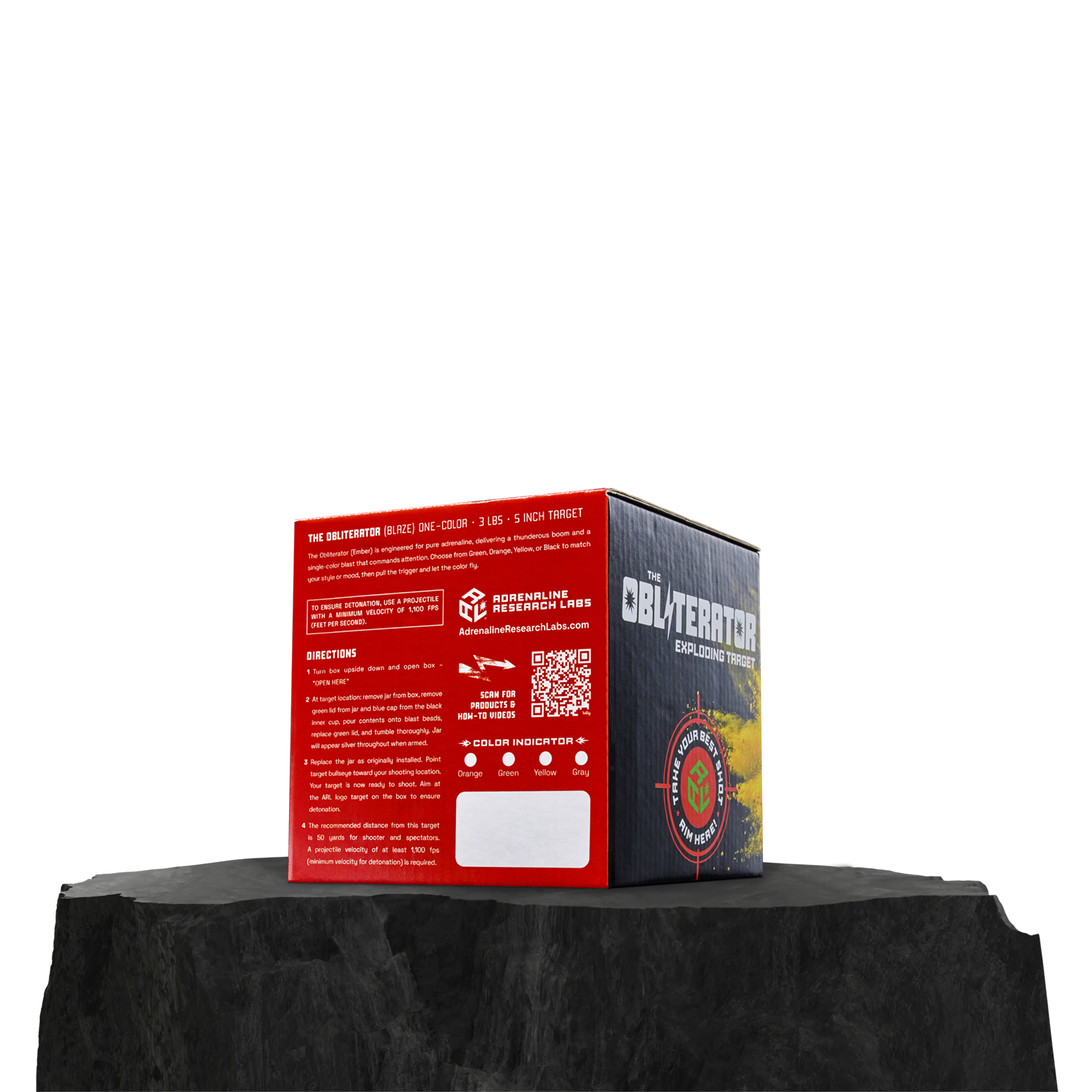 ARL Obliterator Ember: 3 Pound Exploding Target produces a one color explosion upon detonation